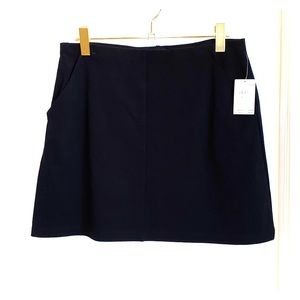 Black stretch A line mini skirt
